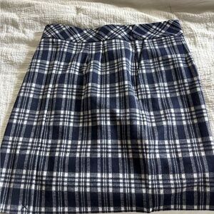 Plaid Navy and White Women's Skirt